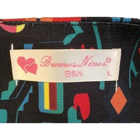 Buenos Ninos Women's Sz L Colorful Open Front Short Retro Chic Jacket - Picture 4 of 9